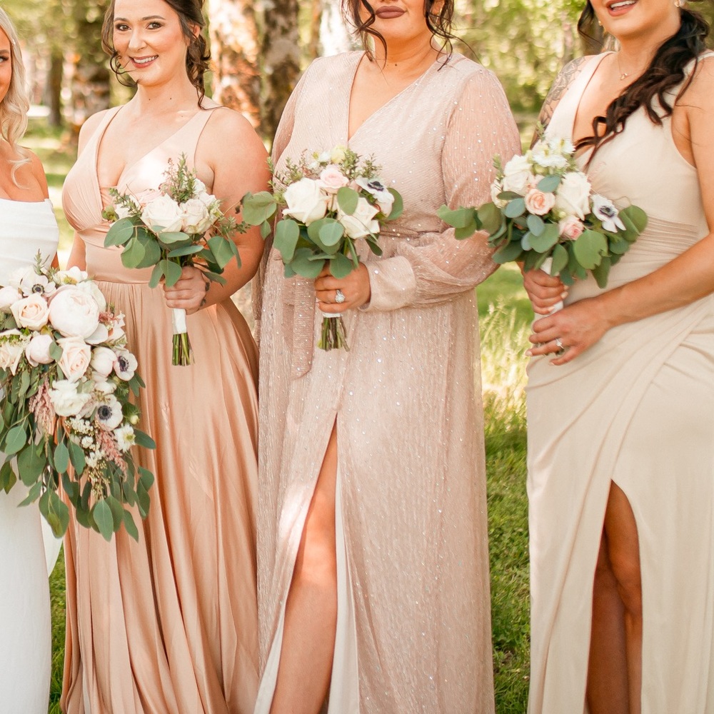 Champagne colored Abigail sparkle gown